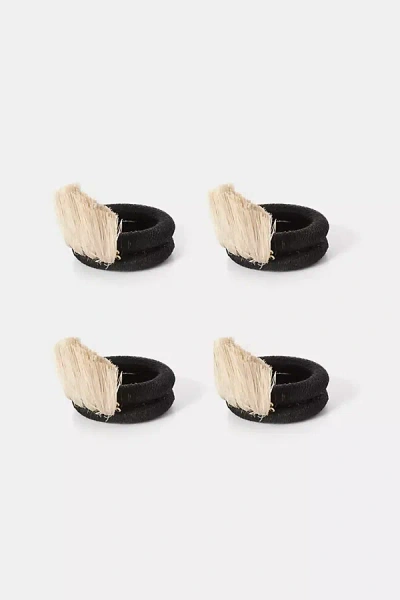 Charlie Sprout Fan Napkin Rings In Black