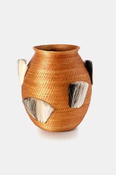Charlie Sprout Fanned Out Bulbous Large Vase In Yellow