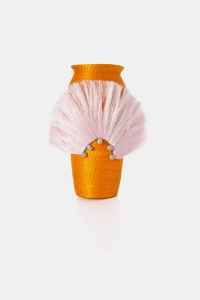 Charlie Sprout Fanned Out Small Tall Vase In Orange