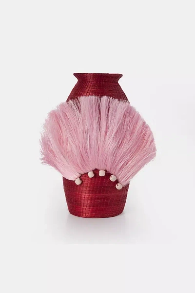 Charlie Sprout Fanned Out Small Tall Vase In Red