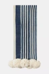 Charlie Sprout Indigo Stripe Pom Pom Throw In Blue