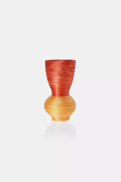 Charlie Sprout Long Neck Vase In Orange