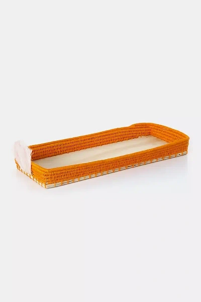 Charlie Sprout Mini Fan Bread Basket In Orange