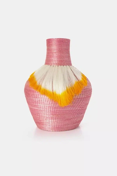Charlie Sprout Ostrich Vase In Pink