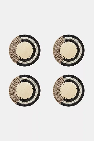 Charlie Sprout Stripe Coasters In Beige