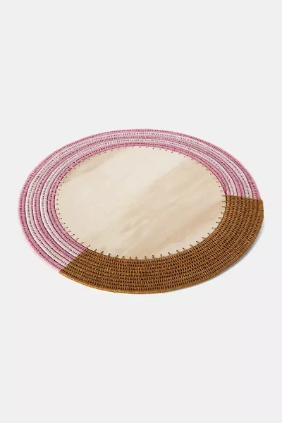 Charlie Sprout Stripe Round Placemat In Multi