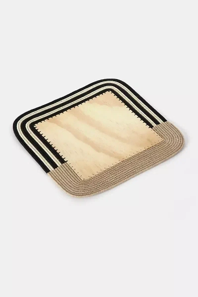 Charlie Sprout Stripe Square Placemat In Brown