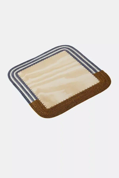 Charlie Sprout Stripe Square Placemat In Brown