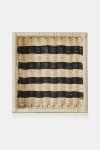 Charlie Sprout Striped Cabana Square Tray In Black
