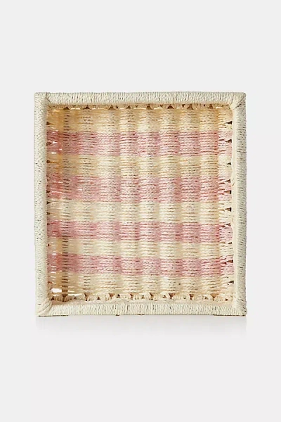Charlie Sprout Striped Cabana Square Tray In Animal Print