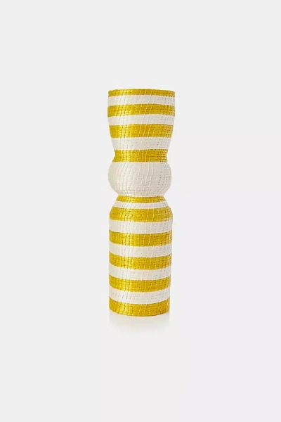 Charlie Sprout Striped Torso Vase In Yellow