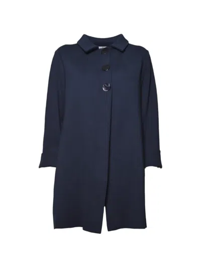 Charlott Button-up Collared Jacket In Blue