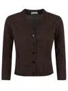 Charlott V-neck Button-down Sweater With Front Pockets