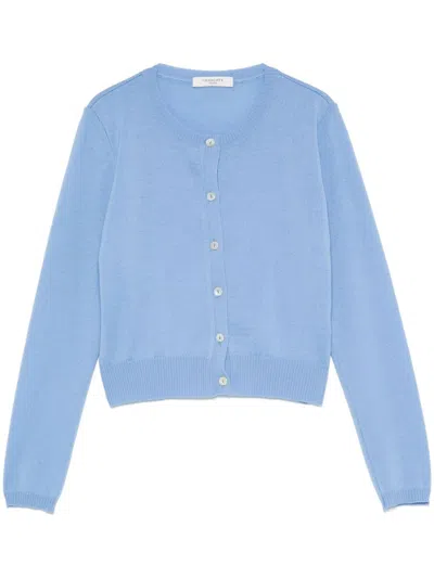 Charlott Crew Neck Cardigan In Blue