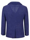 Charlott Fitted Handcrafted Knitted Jacket In Blue