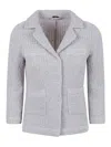 Charlott Grey Lightweight Jacket With Classic Collar In Gray