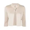 Charlott Single-button Three Quarter Sleeves Cardigan In Beige
