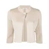 Charlott Single-button Three Quarter Sleeves Cardigan In Beige