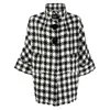 Charlott Check-pattern Crop-sleeve Jacket In Black