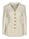 Charlott 5 Button Blazer In White