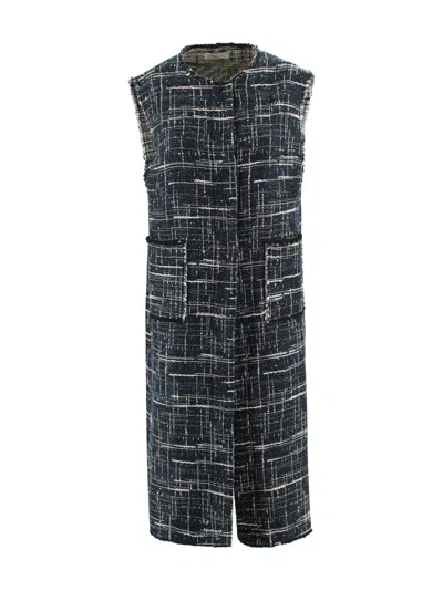 Charlott Long Bouclé Tweed Waistcoat. In Multi