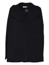 Charlott Tailored Black Wool Jacket With Structured Collar And Flap Pockets In Black