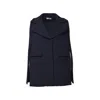 Charlott Short Cape In Blue Cotton Knit In Blue