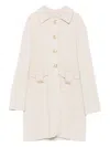 Charlott Single-breasted Flap-pocket Coat In Neutral
