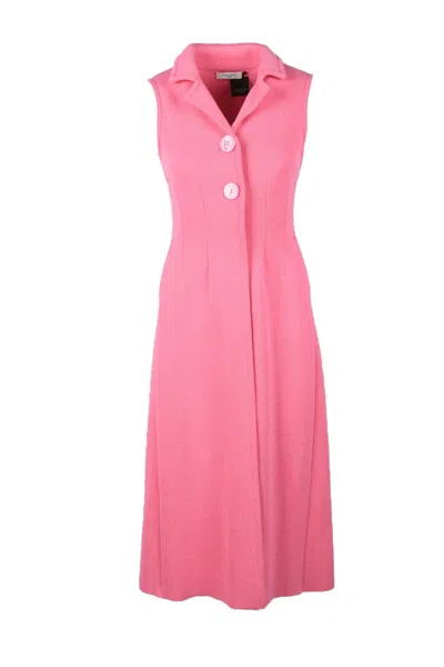 Charlott Tailored Cotton Vest With Notched Collar In Pink