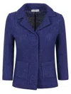 Charlott Fitted Handcrafted Knitted Jacket In Blue