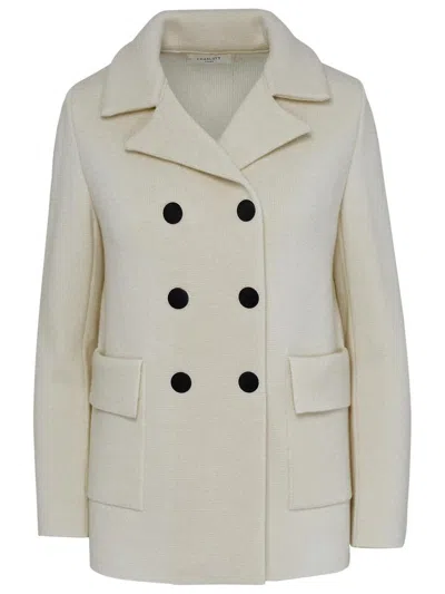 Charlott White Wool Coat In Beige