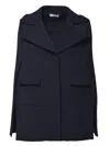 Charlott Short Cape In Blue Cotton Knit