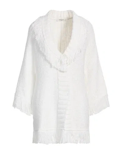 Charlott Woman Cardigan White Size M Cotton, Viscose, Linen