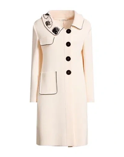 Charlott Woman Coat Ivory Size M Wool In White