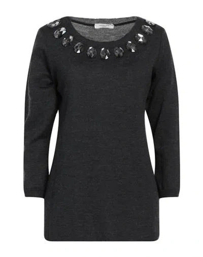 Charlott Woman Sweater Steel Grey Size L Wool