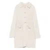Charlott Single-breasted Flap-pocket Coat In White
