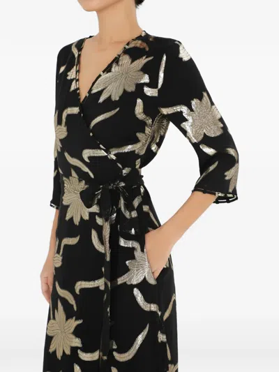 Charlotta Gandolfo Long Faye Wrap Maxi Dress In Black
