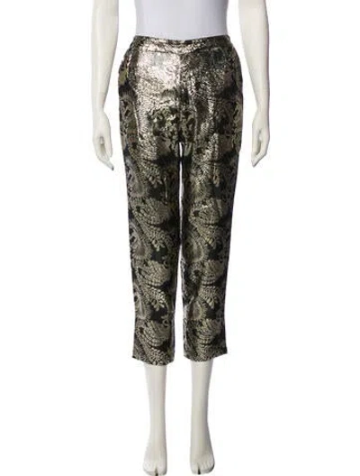 Pre-owned Charlotta Gandolfo Printed Straight Leg Pants In Black