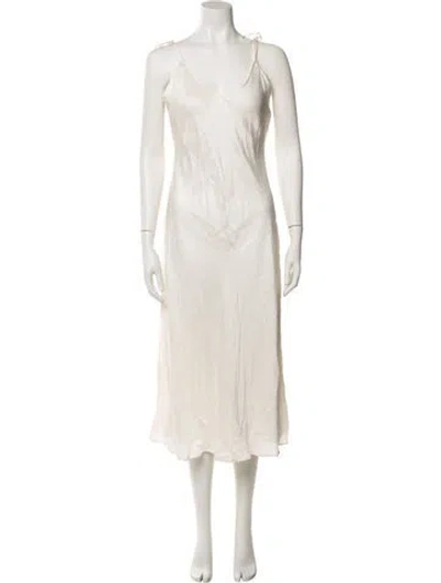 Pre-owned Charlotta Gandolfo Silk Long Dress In Neutral