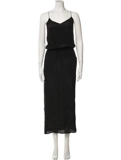 Pre-owned Charlotta Gandolfo Silk Long Dress W/ Tags In Black