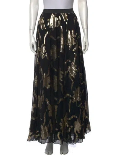 Pre-owned Charlotta Gandolfo Silk Long Skirt In Black