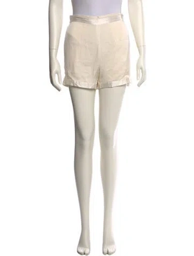 Pre-owned Charlotta Gandolfo Silk Mini Shorts In Neutral
