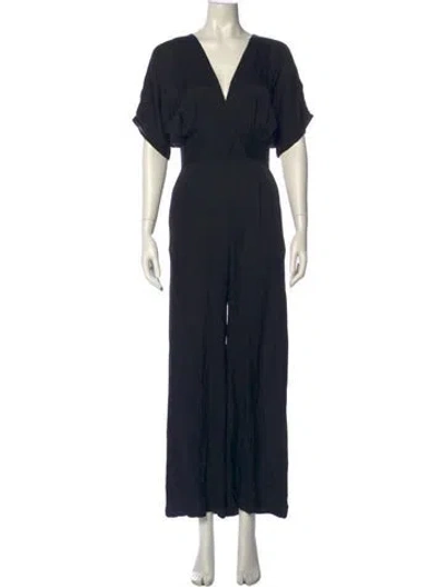 Pre-owned Charlotta Gandolfo V-neck Jumpsuit W/ Tags In Blue