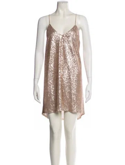 Pre-owned Charlotta Gandolfo V-neck Mini Dress W/ Tags In Multi