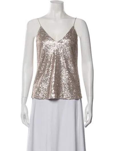 Pre-owned Charlotta Gandolfo V-neck Sleeveless Top W/ Tags In Neutral