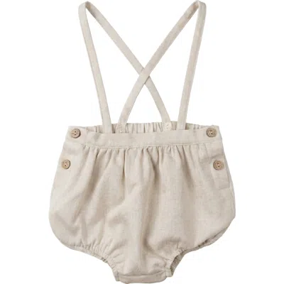 Charlotte & George Babies'  Cotton Overall In Solid Woven In Neutral