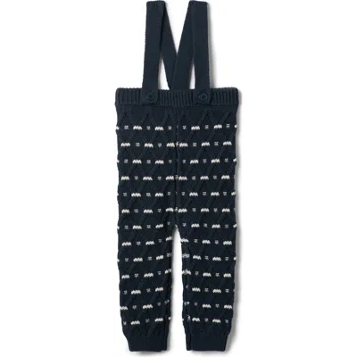 Charlotte & George Babies'  Diamond Textured Stripe Knit Overall In Blue