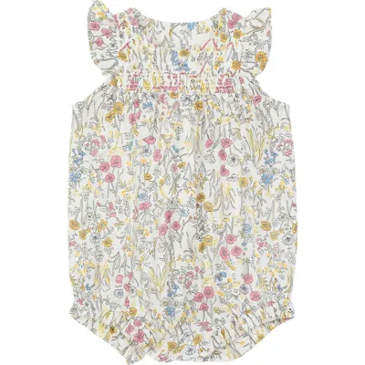 Charlotte & George Babies'  Floral Woven Bubble Romper In White