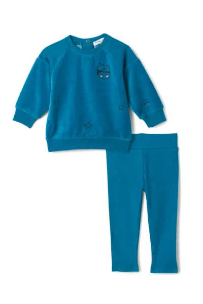 Charlotte & George Babies'  Prince Print Sweatshirt And Leggings Set In Blue