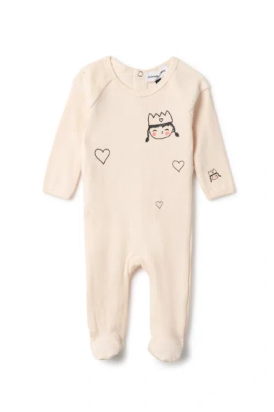 Charlotte & George Babies'  Princess Print Ribbed Romper In Neutral